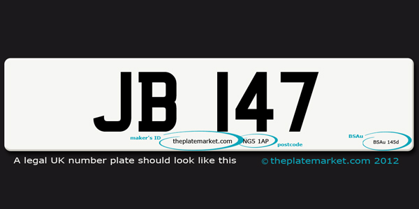 legal UK number plate