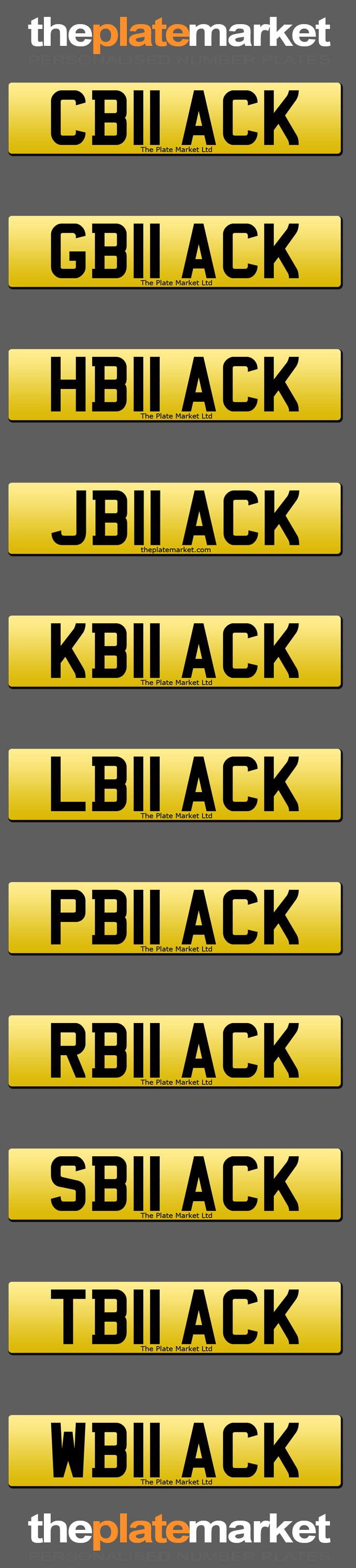 surname Black private number plate ideas