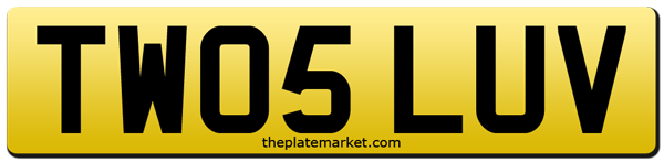 Two Love romantic valentine number plate