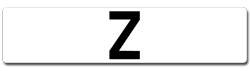 boys name number plates beginning with Z