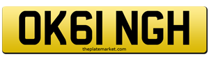 current style number plate Singh OK61 NGH