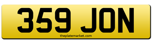 dateless number plates 359 JON