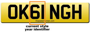 What is a current style number plate 
